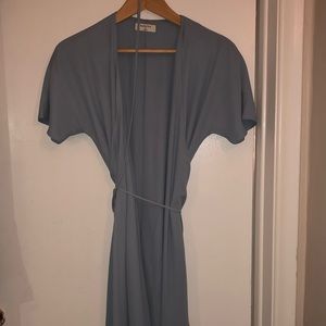 Babaton wrap dress in pale blue